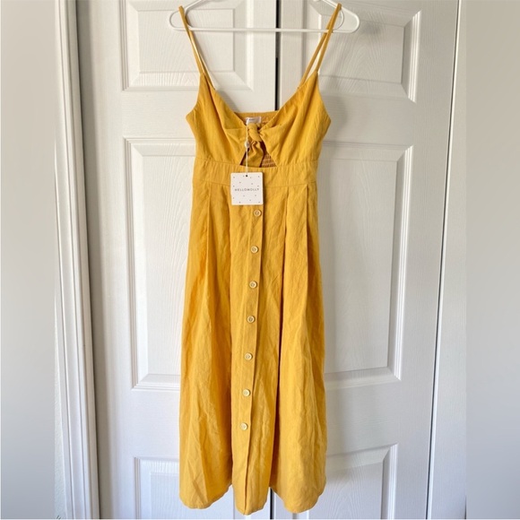 Hello molly moves‎ and motives midi dress in mustard NWT size XS - Picture 2 of 7